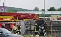 Schwerer Unfall mit Reisebus Lohmar Donrather Dreieck P455
